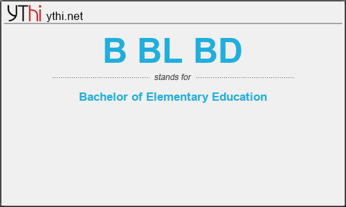 What does B BL BD mean? What is the full form of B BL BD?